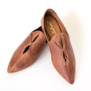 NWOT Free People St Lucia Flats Brown Leather